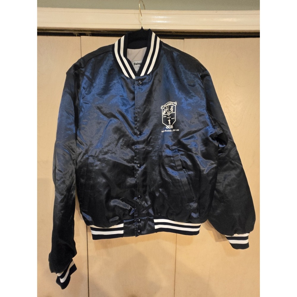 Vintage USS Charleston LKA-113 Med Cruise 88 Swingster Satin Jacket USA L